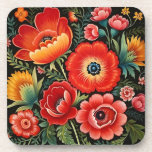 Petrikivka Ukrainian traditional art Coaster<br><div class="desc">Petrikivka Ukrainian traditional art. Original watercolour painting.</div>