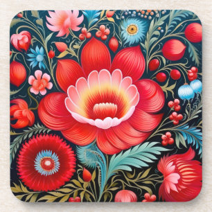 Petrikivka Ukrainian traditional art Coaster