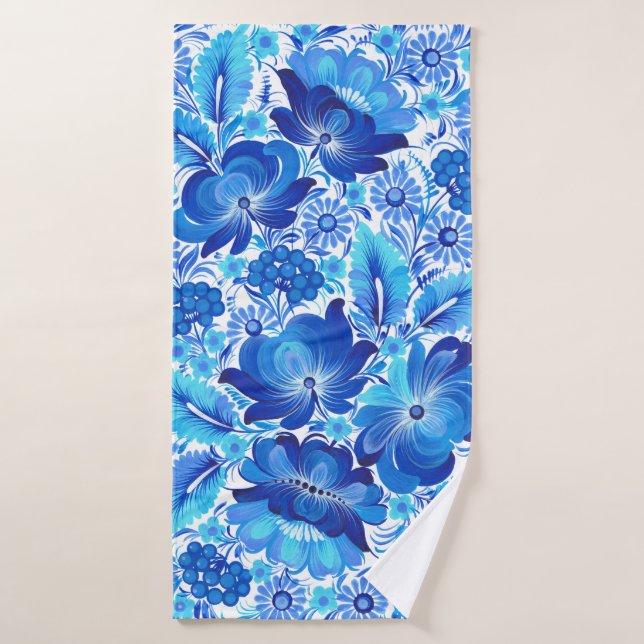 Petrikivka Ukrainian traditional folk art. Bath Towel Set (Bath Towel)