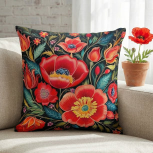 Petrikivka Ukrainian traditional folk art Cushion