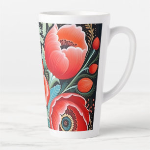 Petrikivka Ukrainian traditional folk art Latte Mug