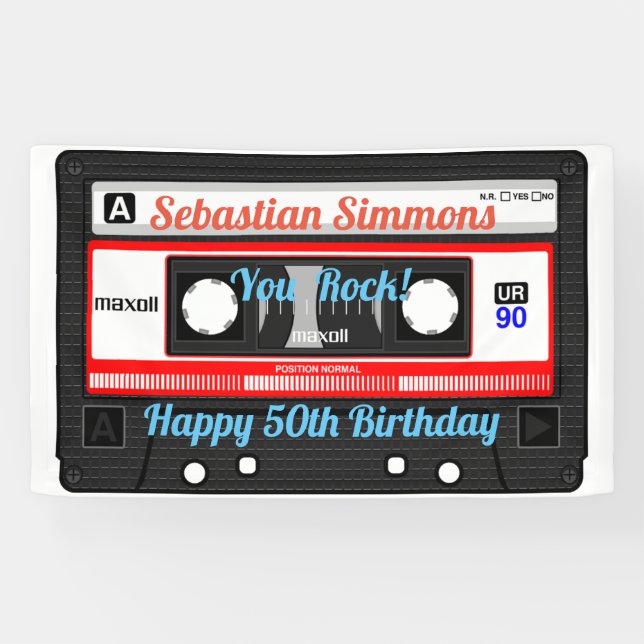 Petro 80's Cassette Tape or Mixtape Any Occasion Banner (Horizontal)