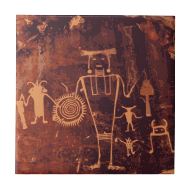 Petroglyph, Dinosaur National Monument, Colorado Tile (Front)