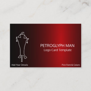 Petroglyph Man Symbol Logo Business Card
