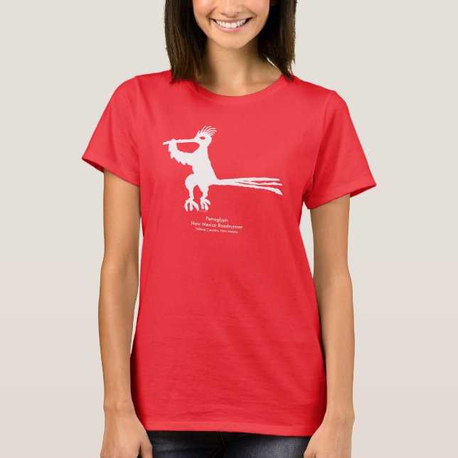 Petroglyph, New Mexico Road Runner T-Shirt (Front)