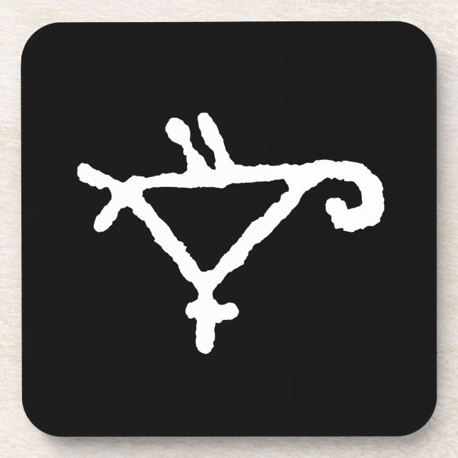 Petroglyph of a Stylised Parrot Coaster (Front)