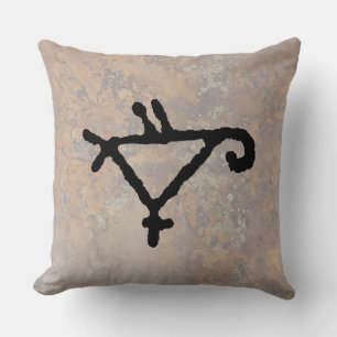 Petroglyph of a Stylised Parrot Cushion