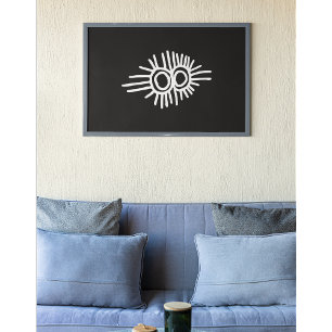 Petroglyph of an eclipse of the sun and moon poster