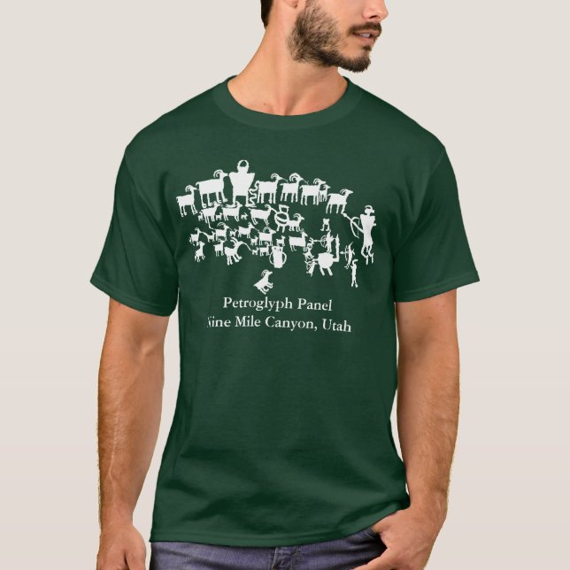 Petroglyph Panel The Great Hunt T-Shirt (Front)