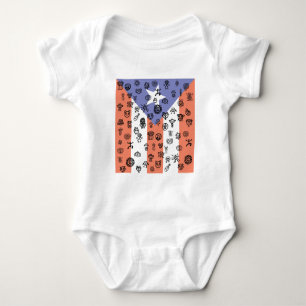 Petroglyphed Flag Baby Bodysuit