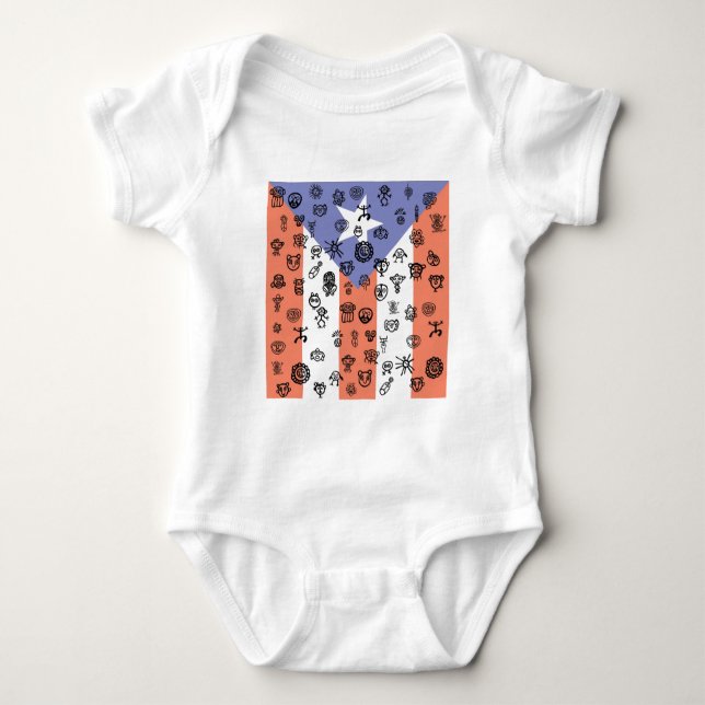 Petroglyphed Flag Baby Bodysuit (Front)