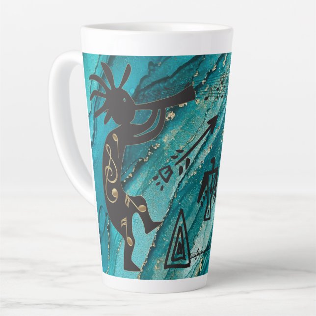 Petroglyphs American Indian Kokopelli  Latte Mug (Left Angle)