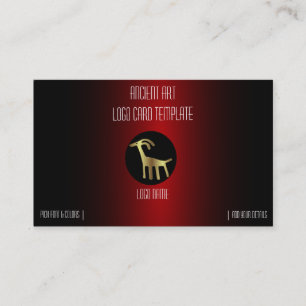 Petroglyphs Gold Goat Logo Business Card