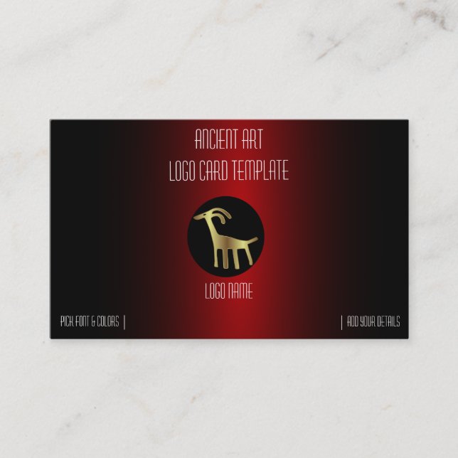 Petroglyphs Gold Goat Logo Business Card (Front)