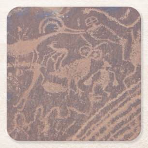 Petroglyphs Square Paper Coaster