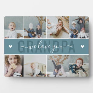 Petrol Blue We Love You Grandpa Photo Collage Plaque