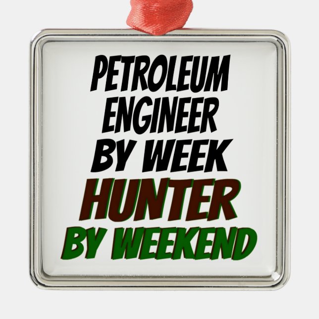 Petroleum Engineer Hunter Metal Tree Decoration (Front)