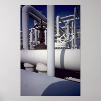Petroleum refinery pipeline poster