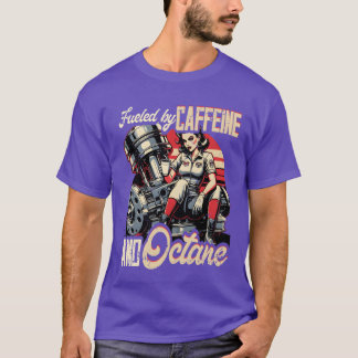 Petrolhead Car Fueled By Caffeine And Octane vinta T-Shirt
