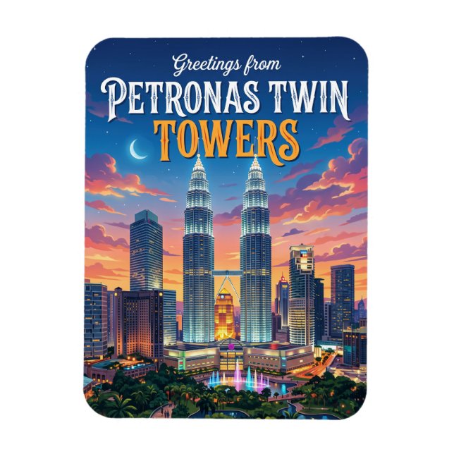 Petronas Twin Towers Malaysia Magnet (Vertical)