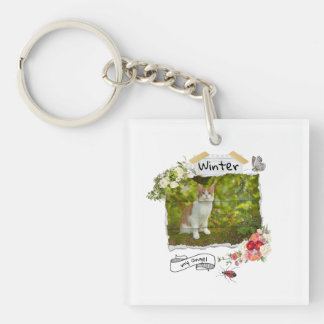 Pets and flowers collage scaleable cutomized  key ring