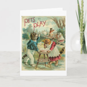 Pets at Play, Greeting Card