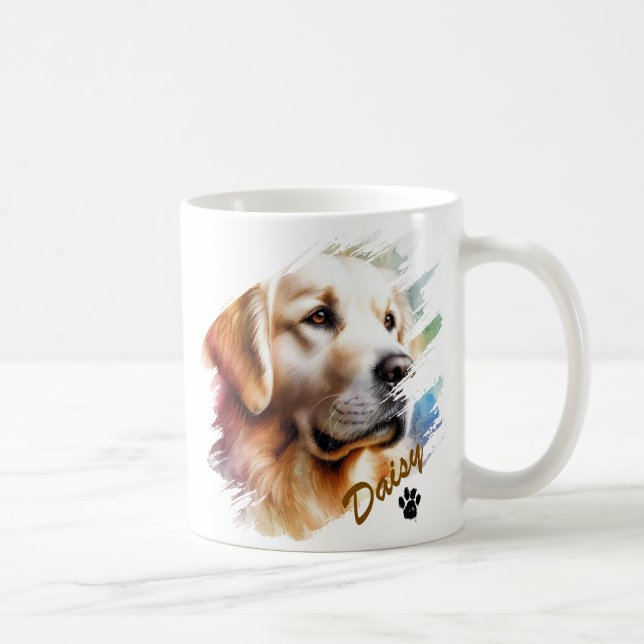 Pet's Brush Modern Cool Typography Name Coffee Mug (Right)