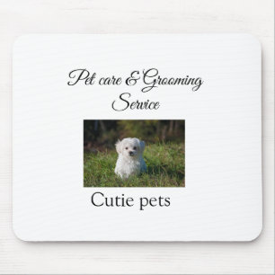 Pets care grooming service add name address text mouse pad
