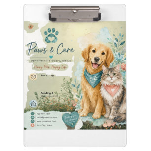 Pets,Cat And Dog Sitter And Walker Clipboard