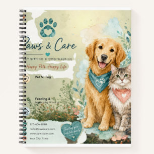Pets Cat And Dog Sitter And Walker Spiral Notebook