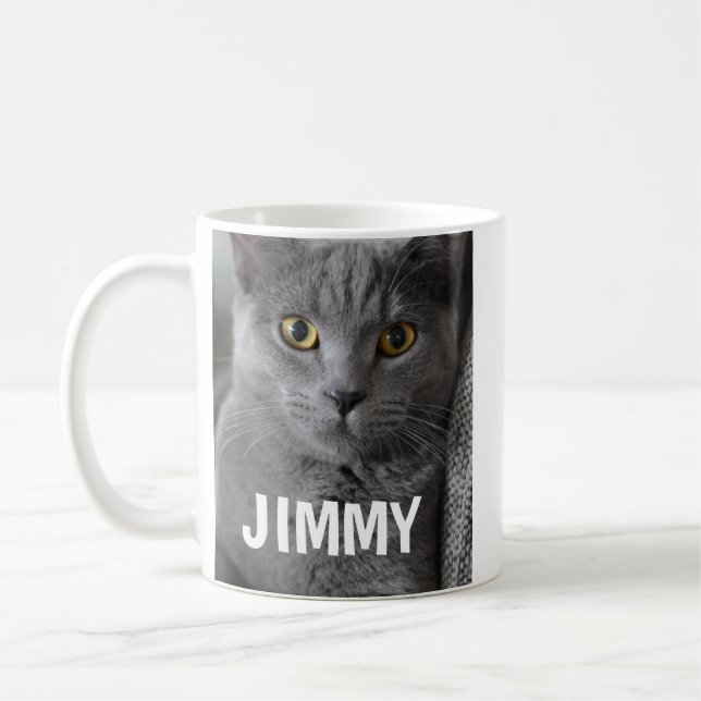 PETS CAT TYPOGRAPHY CUSTOM COFFEE MUG (Left)