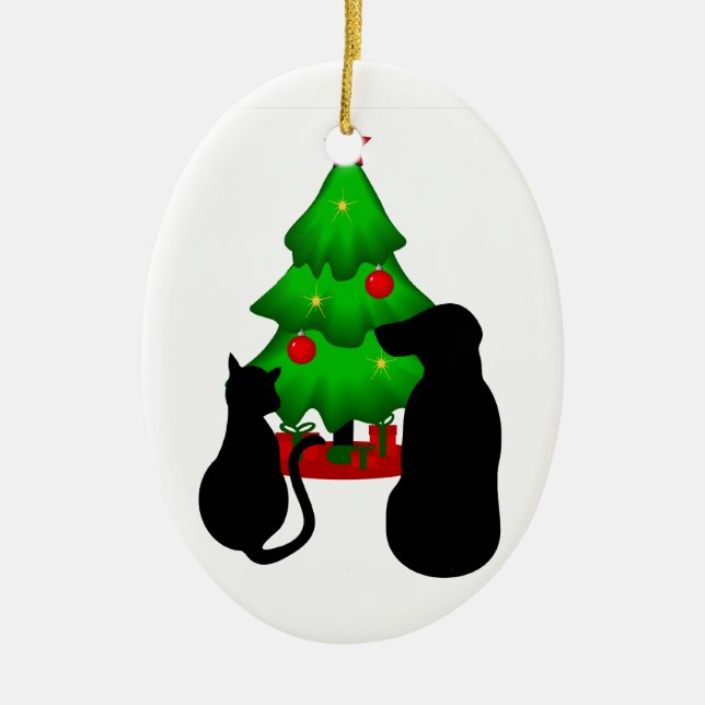 Pets Christmas Dog and Cat Ornament (Front)