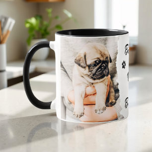 Pet's Cool Modern Simple Typography Name and Photo Mug