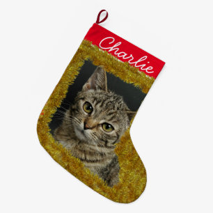 Pet's Custom Photo/ Name Large Christmas Stocking