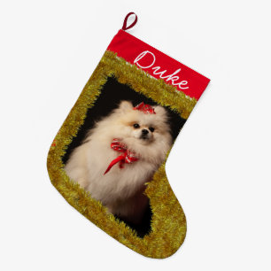Pet's Custom Photo/ Name Large Christmas Stocking