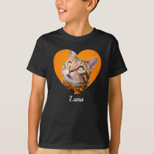 Pet's Cute Modern Typography Name and heart Photo T-Shirt