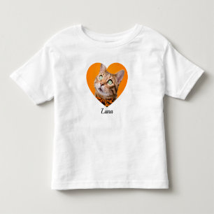 Pet's Cute Modern Typography Name and heart Photo Toddler T-Shirt
