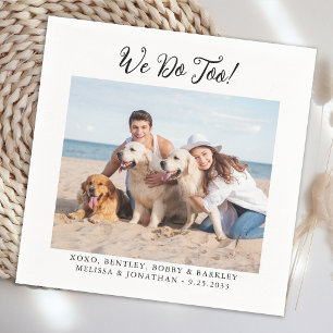 Pets Dog Cat Custom Photo Modern Funny Wedding Napkin