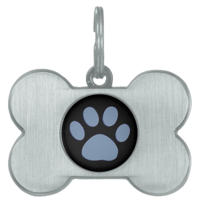 pets dog cat pawprints pet tag (Front)