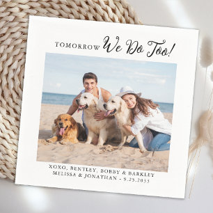 Pets Dog Cat Photo Modern Wedding Rehearsal Dinner Napkin
