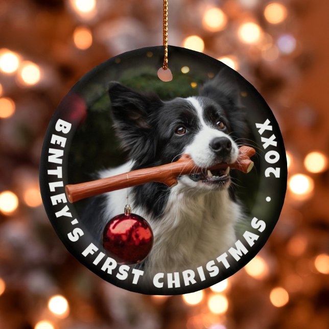Pet's First Christmas Photo Forever Home Ceramic Tree Decoration (Pet's First Christmas Photo Forever Home Ceramic Ornament)