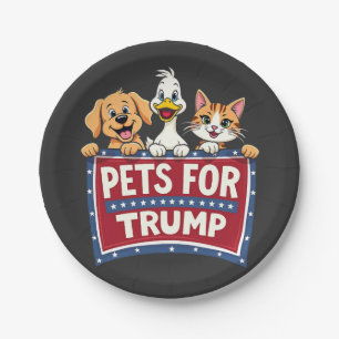 Pets For Trump Cats Maga Dogs Election Paper Plate