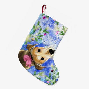 Pets Gift Christmas Stocking with Little Puppy