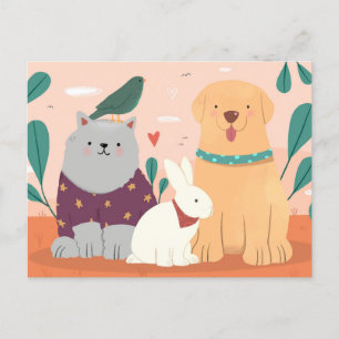 Pets Holiday Postcard