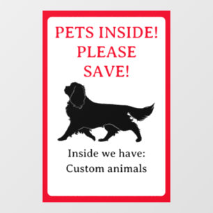 Pets Inside House Sticker, Window Cling