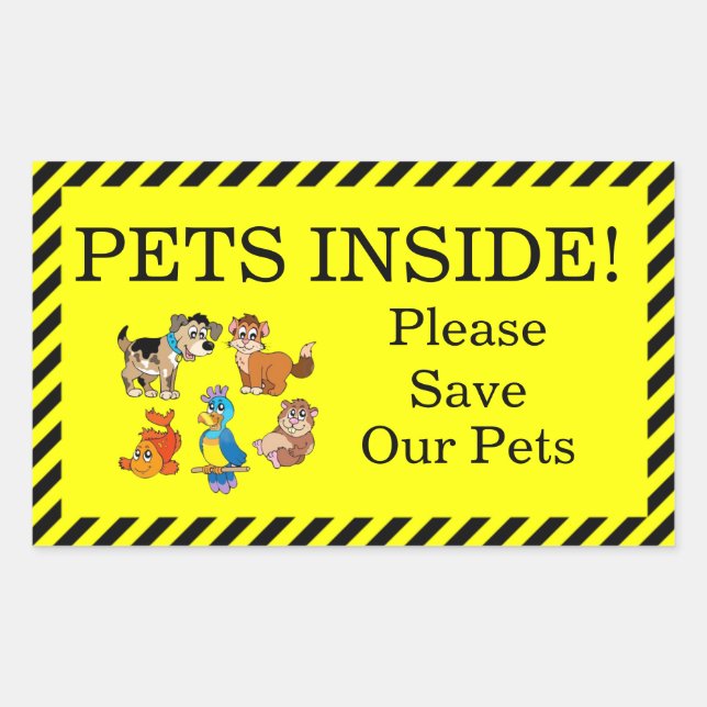 Pets Inside Rectangular Sticker (Front)