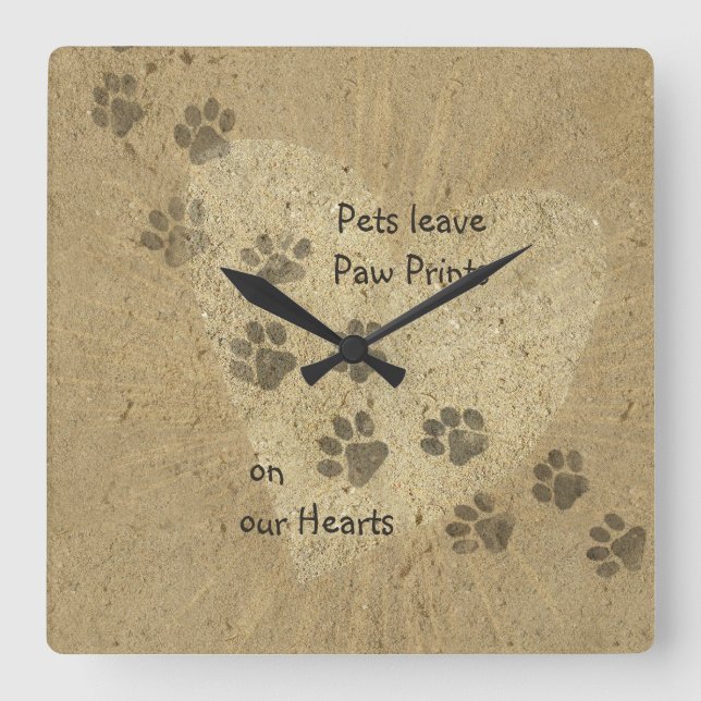 Pets leave Paw Prints on our Hearts Clock (Front)
