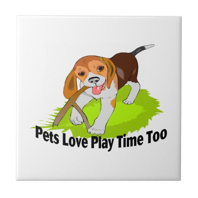 Pets Love Play Time Too Tile (Front)