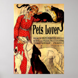 pets lover,vintage poster