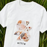 Pets Modern Shapes Geometric 8 Collage Photo T-Shirt<br><div class="desc">Add eight (8) custom photos of your pet and pet's name. Add your photos and if needed,  unmask the group of photo and frame,  adjust the image against the frame,  then click mask.</div>
